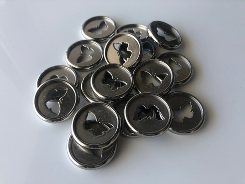 Plastic Planner Discs - Small (28mm) - Silver - Butterfly - Set of 11
